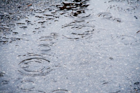 良く降る雨　水たまりの画像